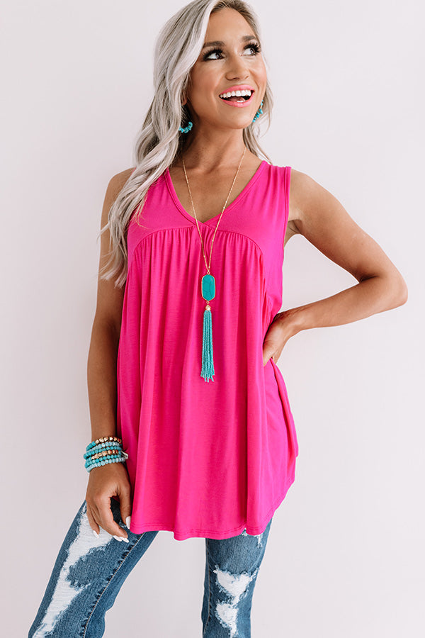 Making Wishes Babydoll Top In Hot Pink Image - 3