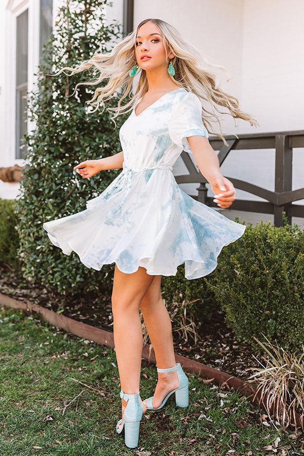 Lovely Lyric Watercolor Dress In Blue Image - 2