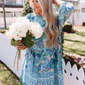 Fiji Sunset Floral Shift Dress In Turquoise Image - 1