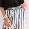 Bali Beat High Waist Stripe Shorts In Black Image - 1