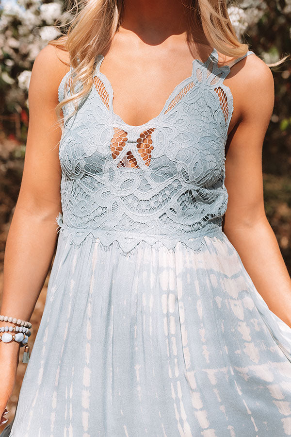 Cayman Isle Cutie Crochet Dress In Airy Blue Image - 3