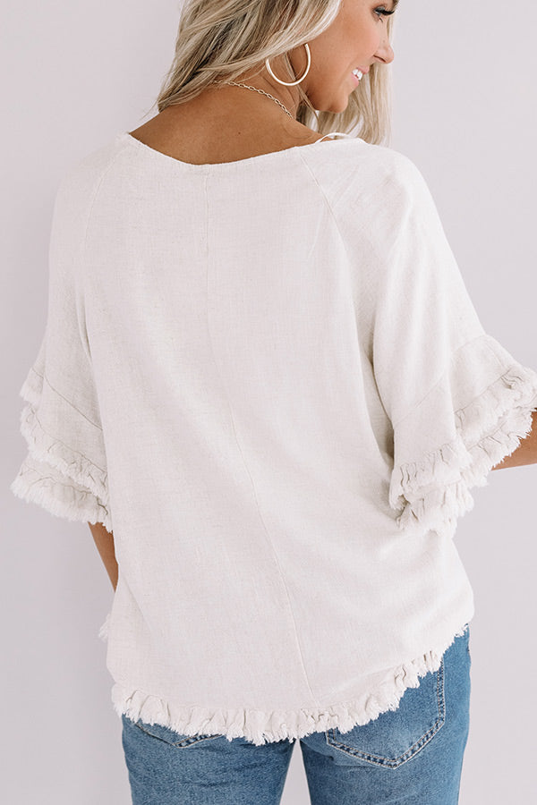 Positano Party Shift Top in Stone Image - 4
