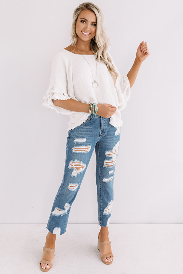 Positano Party Shift Top in Stone Image - 3