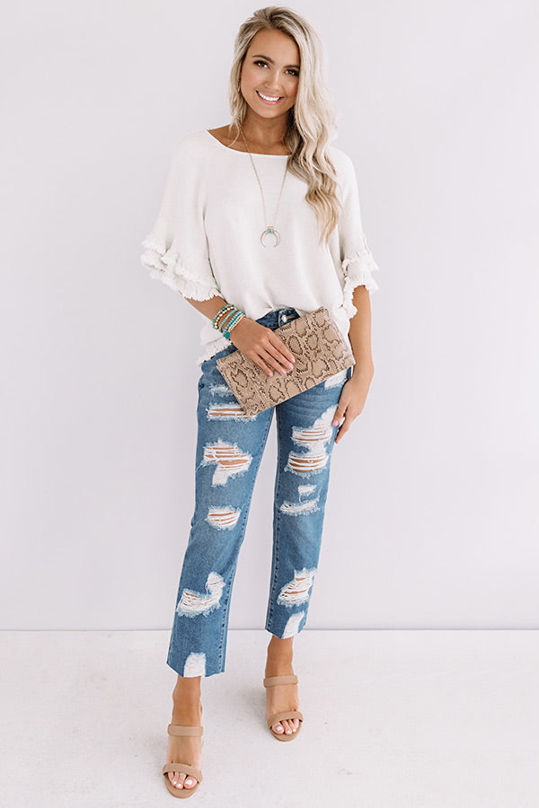 Positano Party Shift Top in Stone Image - 1