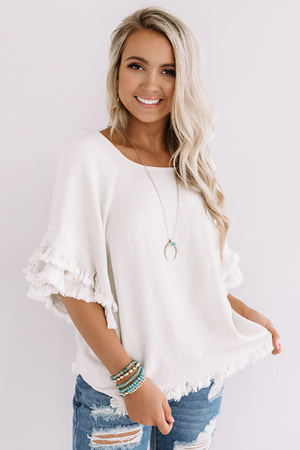 Positano Party Shift Top in Stone Image - 2