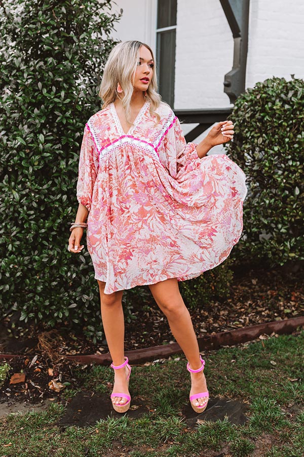 Jetting To Fiji Babydoll Dress In Pink Image - 2