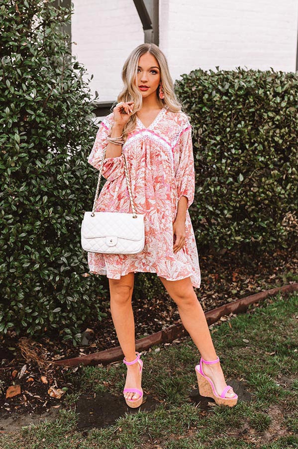 Jetting To Fiji Babydoll Dress In Pink Image - 5