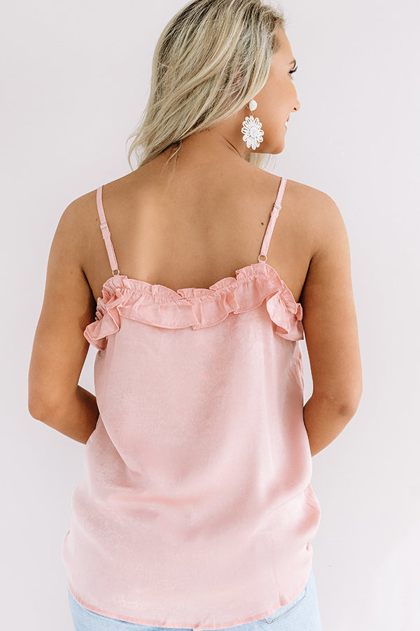 Coast Of Capri Satin Tank In Pink Image - 4