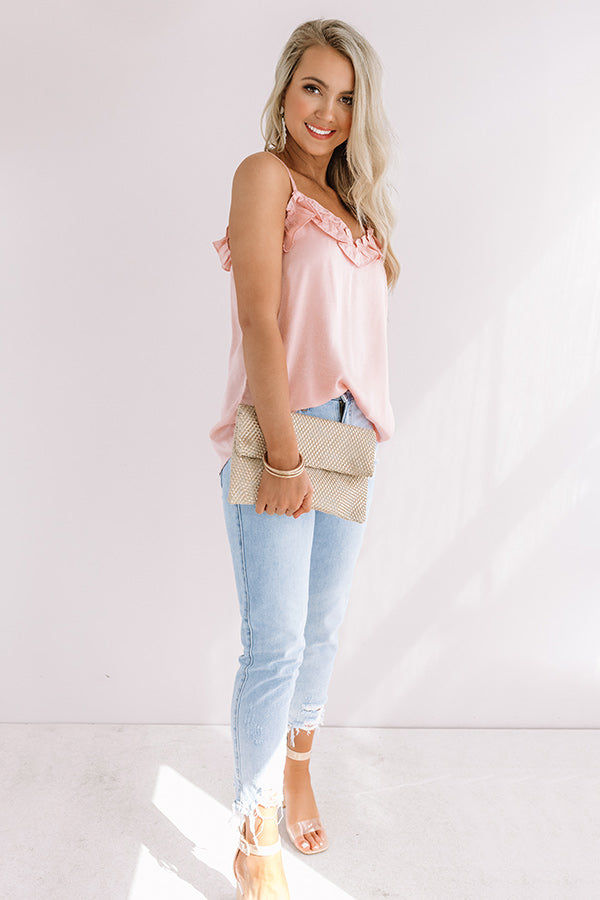 Coast Of Capri Satin Tank In Pink Image - 2