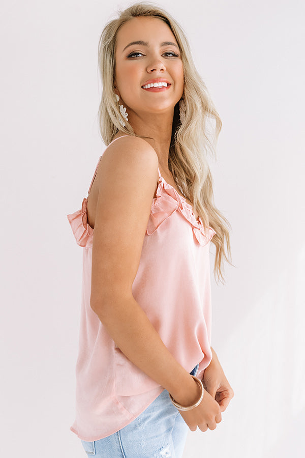 Coast Of Capri Satin Tank In Pink Image - 3