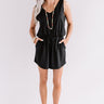 Sipping At Sunset Romper In Black Image - 1
