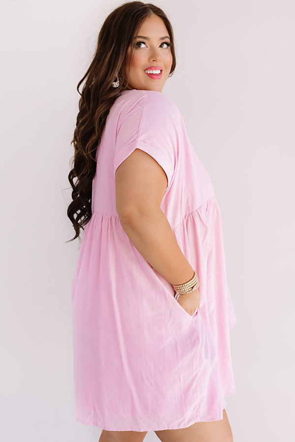 Pretty In Punta Cana Babydoll Dress In Pink Curves Image - 4