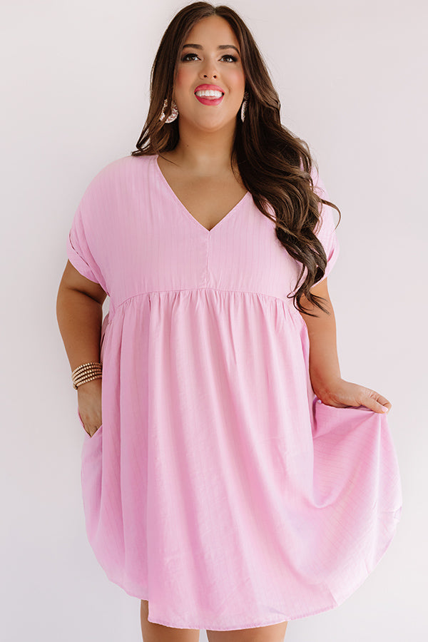 Pretty In Punta Cana Babydoll Dress In Pink Curves Image - 3