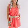 Sipping At Sunset Romper In Coral Image - 1