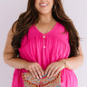 Making Wishes Babydoll Top In Hot Pink Curves Image - 1