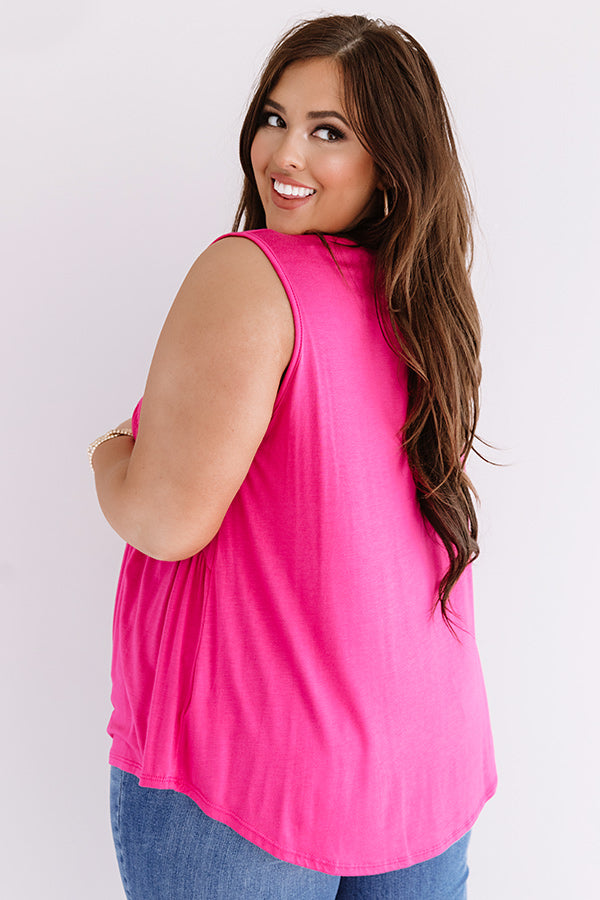 Making Wishes Babydoll Top In Hot Pink Curves Image - 5