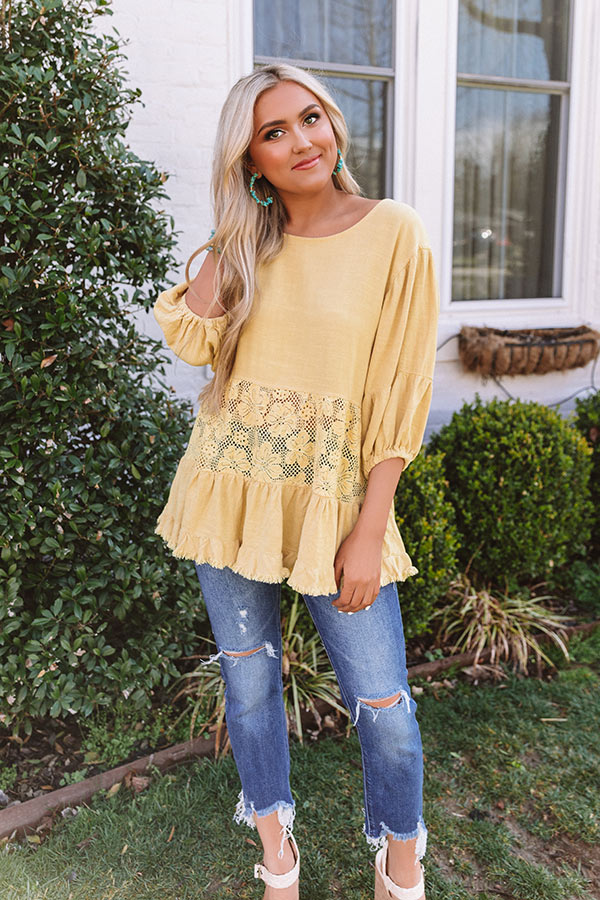 Seaside Condo Crochet Top in Yellow • Impressions Online Boutique