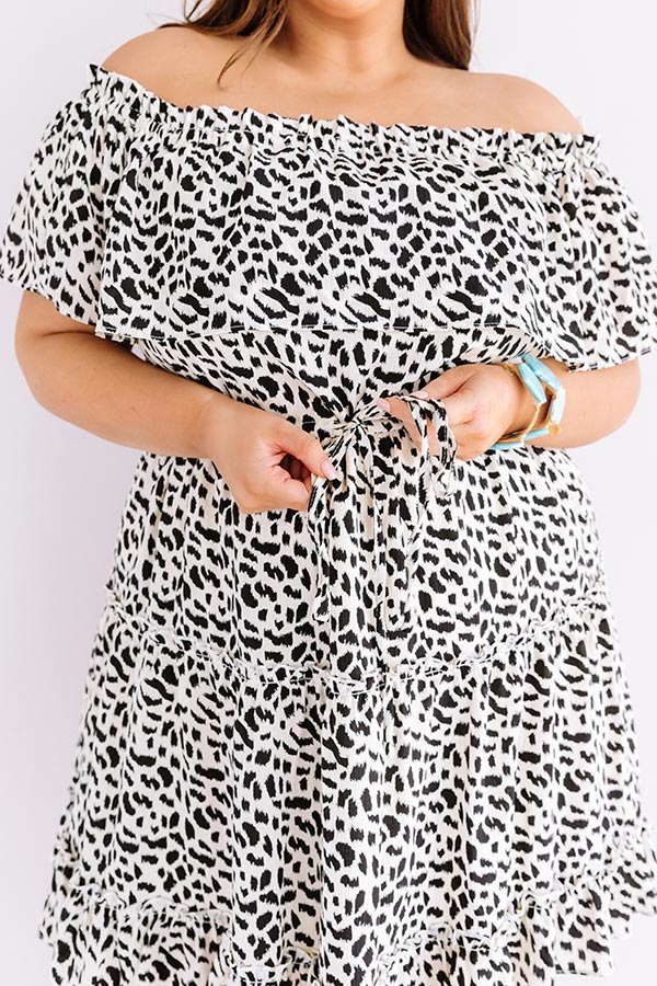 Maldives Moment Off Shoulder Leopard Dress Curves Image - 4