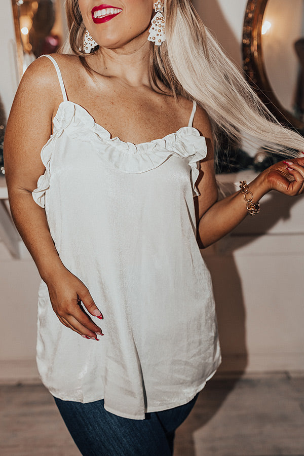 Coast Of Capri Satin Tank In Ivory Curves Image - 2