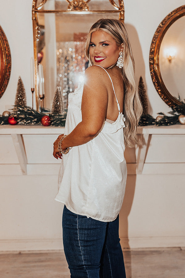 Coast Of Capri Satin Tank In Ivory Curves Image - 3