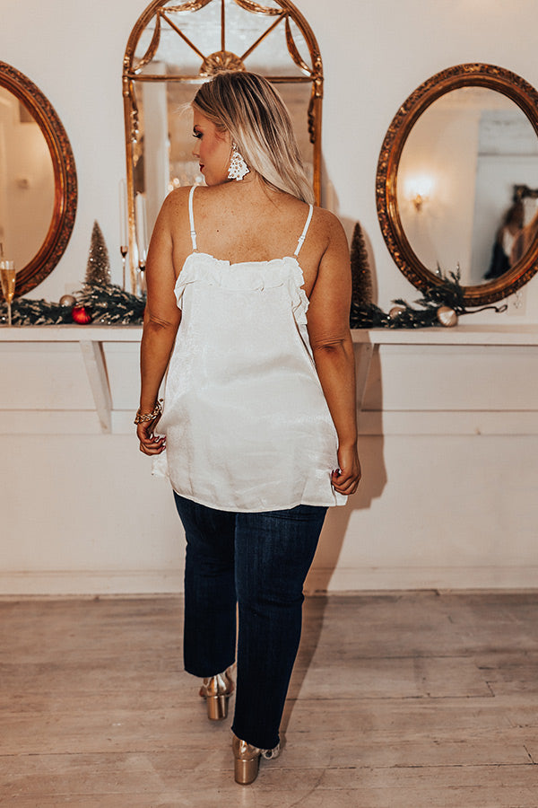 Coast Of Capri Satin Tank In Ivory Curves Image - 4