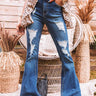 The Alira High Waist Distressed Flares Image - 1