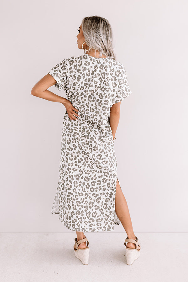 One Wish Away Leopard Midi in Grey Image - 5