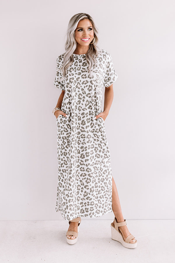 One Wish Away Leopard Midi in Grey Image - 1
