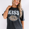 Leopard Kiss Distressed Tee In Black Image - 1
