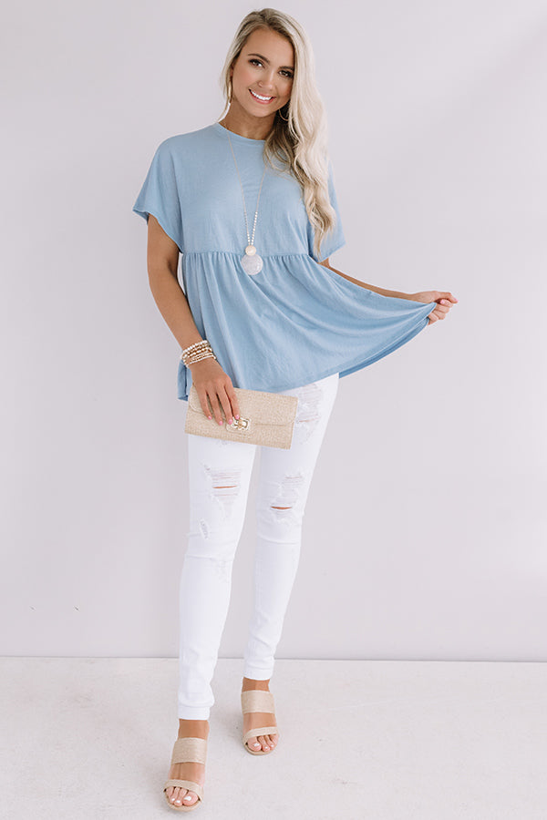 A Moment's Notice Shift Top In Sky Blue Image - 2