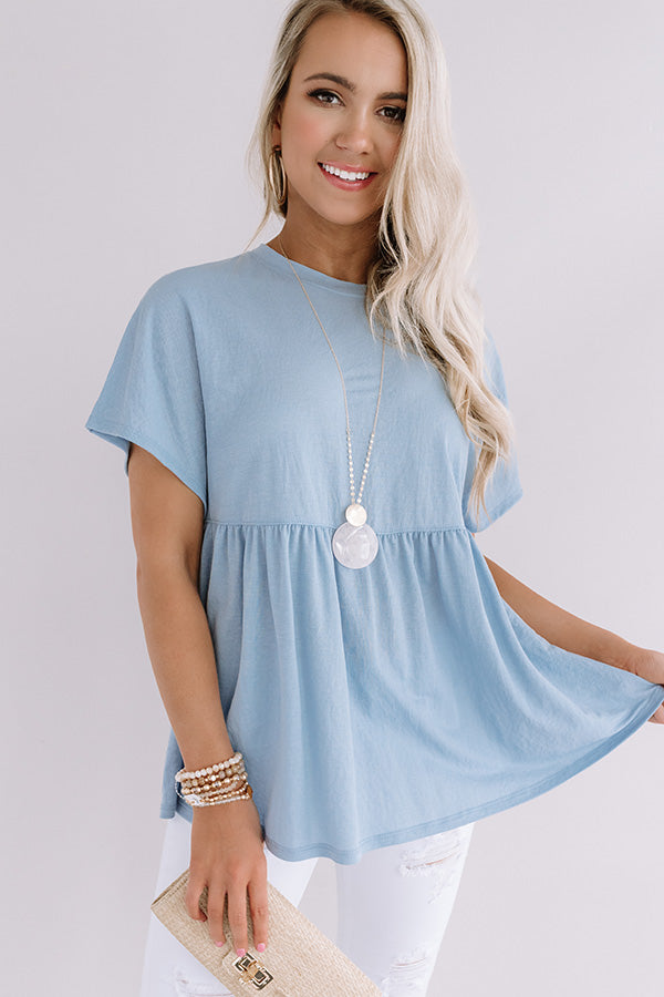 A Moment's Notice Shift Top In Sky Blue Image - 5