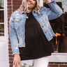 The Paityn Distressed Denim Jacket   Curves Image - 1