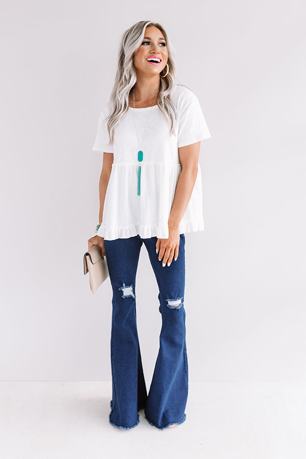 Seagrove Sunset Babydoll Top In White – Impressions Online Boutique