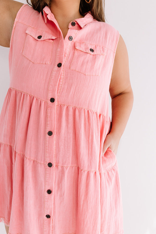 Text You Later Shift Dress In Pink Curves Image - 5
