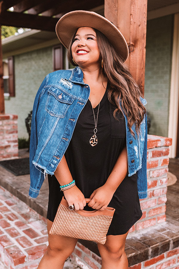 The Sisily Distressed Denim Jacket Curves Image - 1