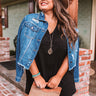 The Sisily Distressed Denim Jacket Curves Image - 1