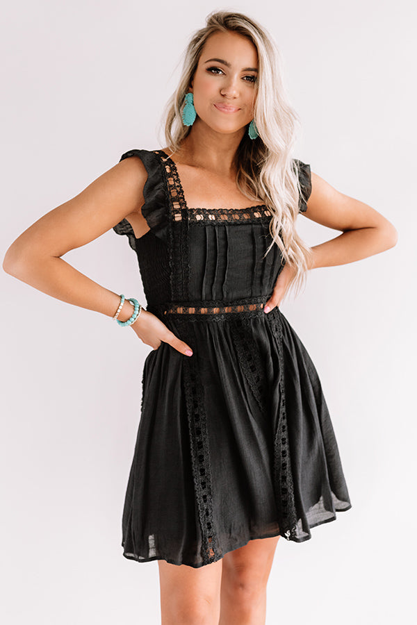Postcard Perfection Lace Dress In Black