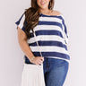 Act Casual Shift Top In Navy Curves Image - 1