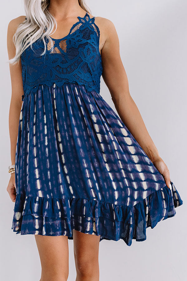 Cayman Isle Cutie Crochet Dress In Navy Image - 4