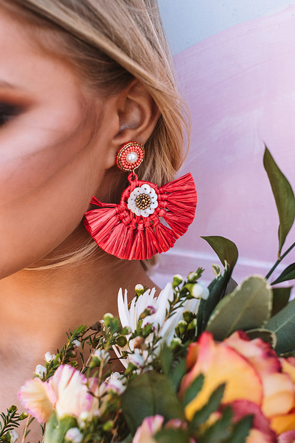 Endless Dreaming Fan Earrings In Red Image - 2