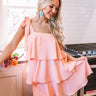 Tier Comes The Sun Shift Dress In Peach Image - 1
