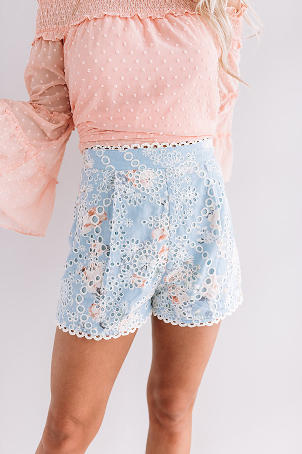The Alani High Waist Eyelet Shorts Image - 1