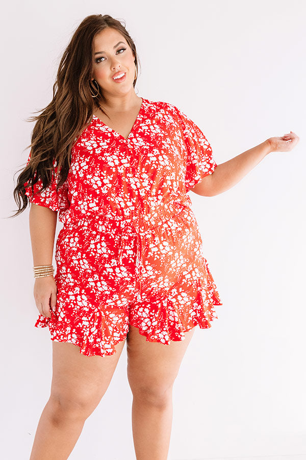 Cocktails And Cabanas Romper In Red Curves Image - 3