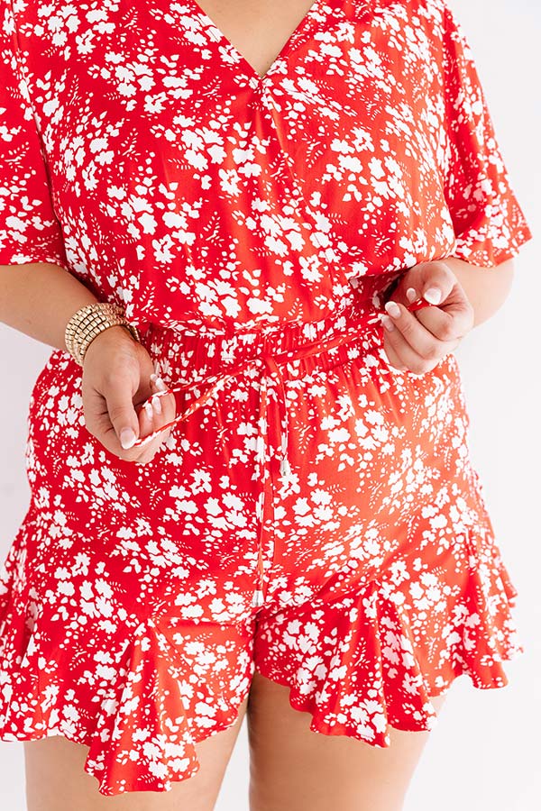 Cocktails And Cabanas Romper In Red Curves Image - 4