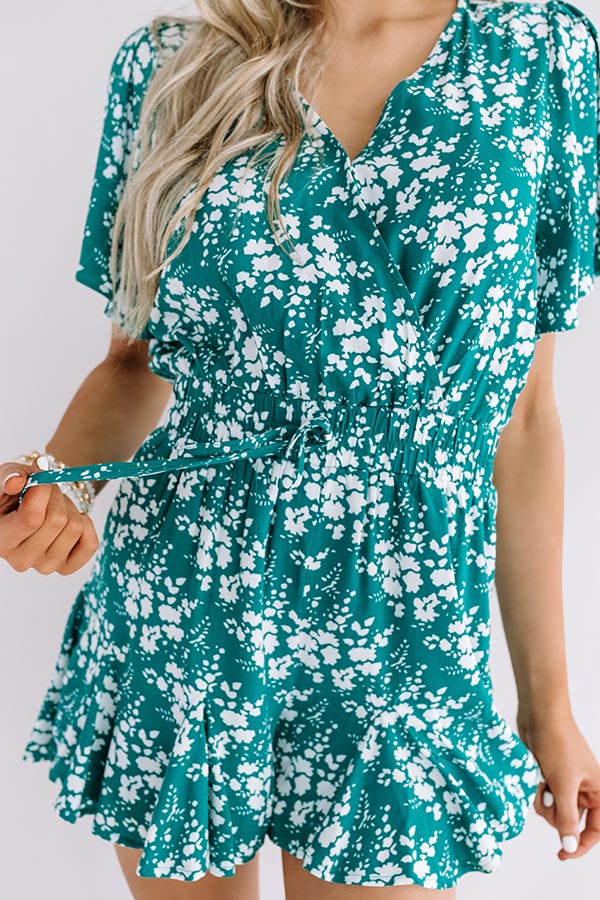 Cocktails And Cabanas Romper In Jade Image - 3