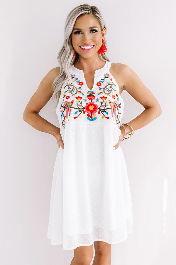 Paradise Please Embroidered Shift Dress Image - 1