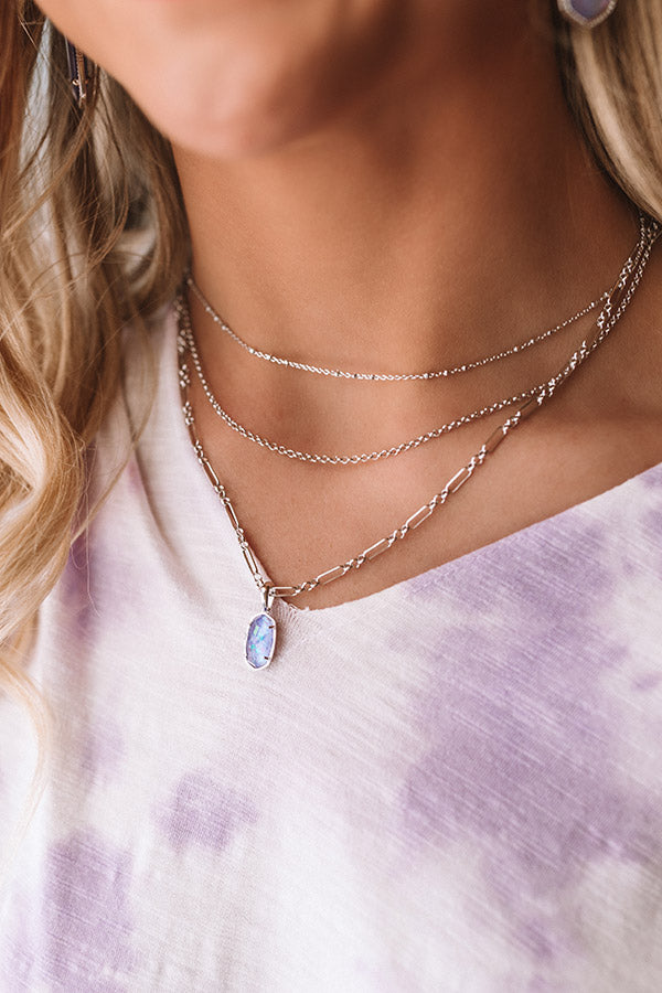 Kendra Scott Elisa Silver Triple Strand Necklace In Iridescent Lilac Illusion Image - 2