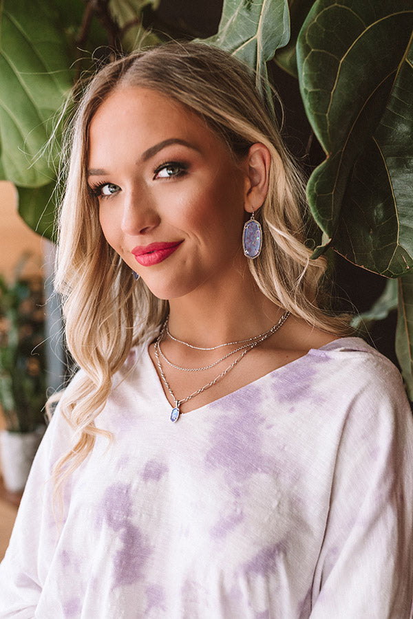 Kendra Scott Elisa Silver Triple Strand Necklace In Iridescent Lilac Illusion Image - 1