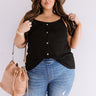 Patio Pretty Waffle Knit Tank In Black Curves Image - 1