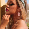Kendra Scott Elle Gold Drop Earrings in Iridescent Coral Illusion Image - 1